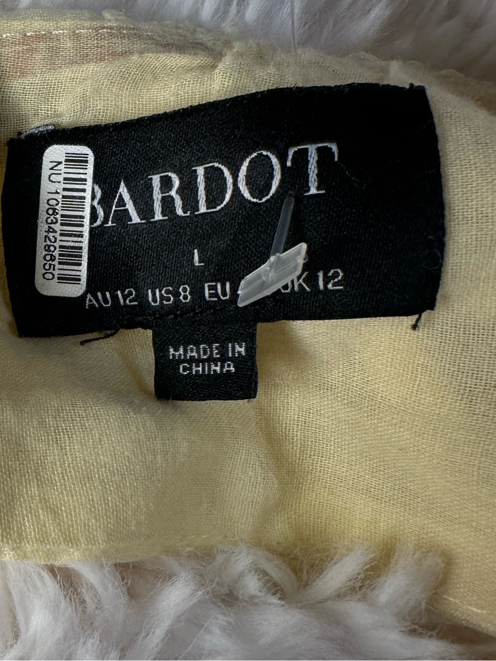 Bardot Jovie Babydoll Mini Dress Butter Yellow Cutout Balloon Sleeve L 8 - Picture 10 of 16